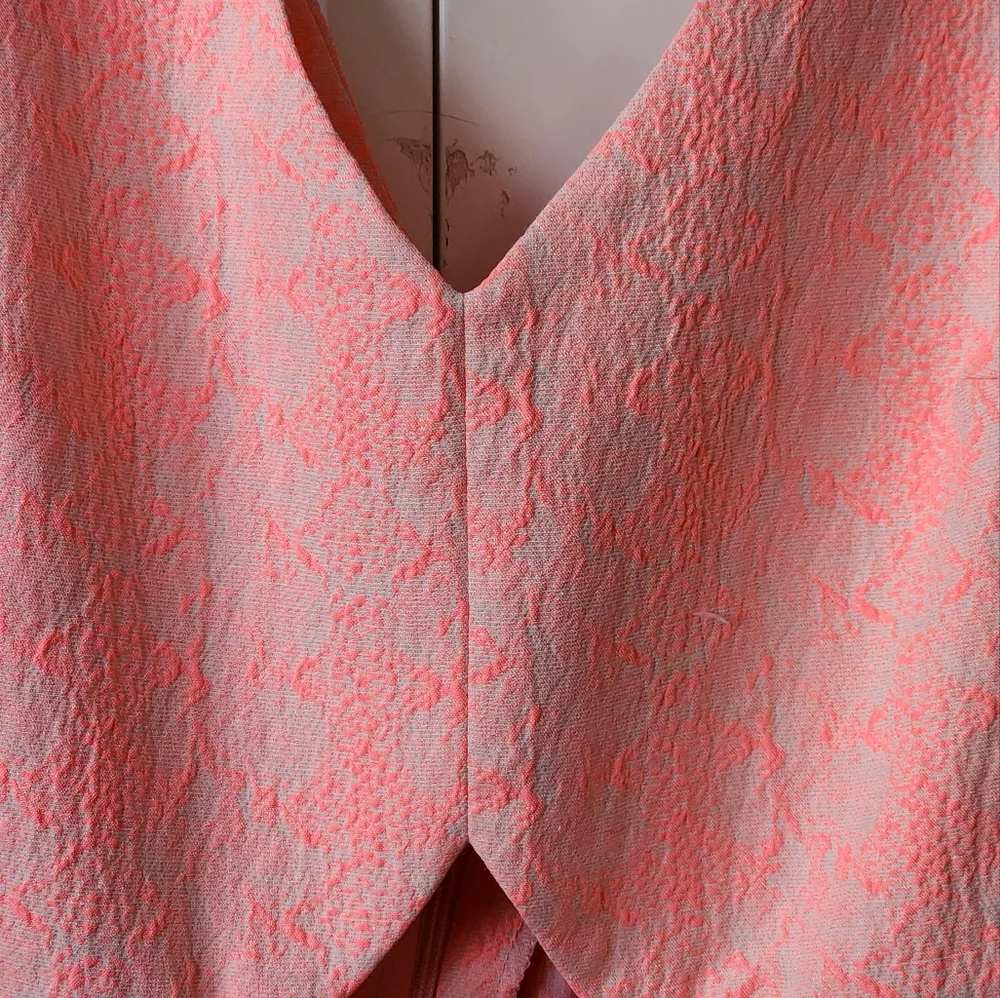 ZARA baroque detailed neon pink and peach dress (S/M) - Picture 2 of 2